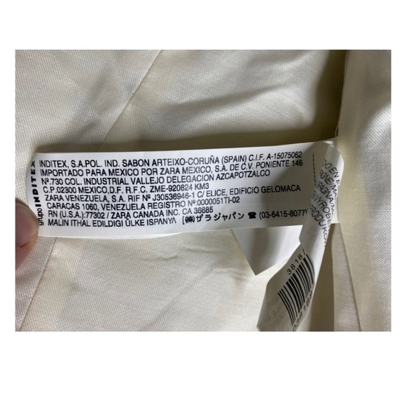 Zara Woman Cropped Ivory and Gold Dress Jacket Sz Med - Picture 8 of 10
